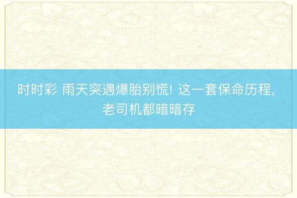 時(shí)時(shí)彩 雨天突遇爆胎別慌! 這一套保命歷程, 老司機(jī)都暗暗存